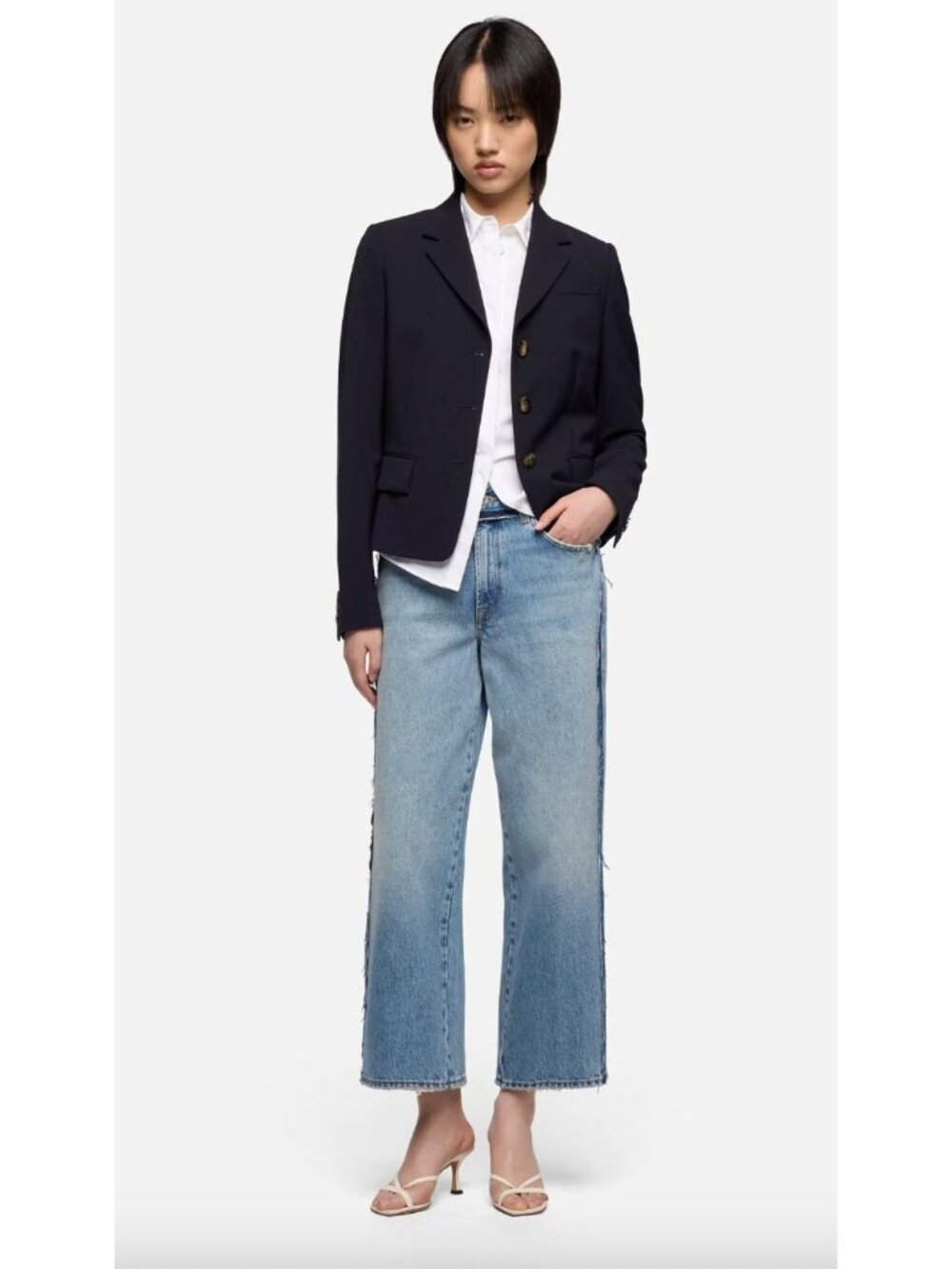 7 For All Mankind $228 Stovepipe Straight Ankle Jeans Size 24 Sapphire Dust Blue - Picture 5 of 7